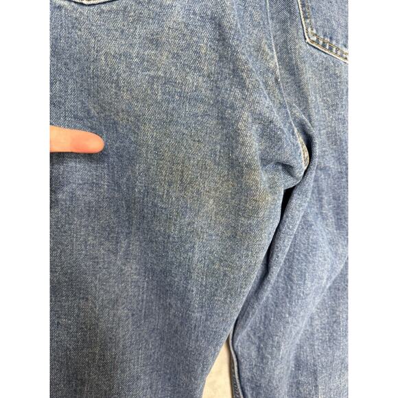 Cruel Girl Relaxed Jeans Womens 17 Long Medium Blue Tapered Leg AS IS Work Denim - Picture 12 of 12